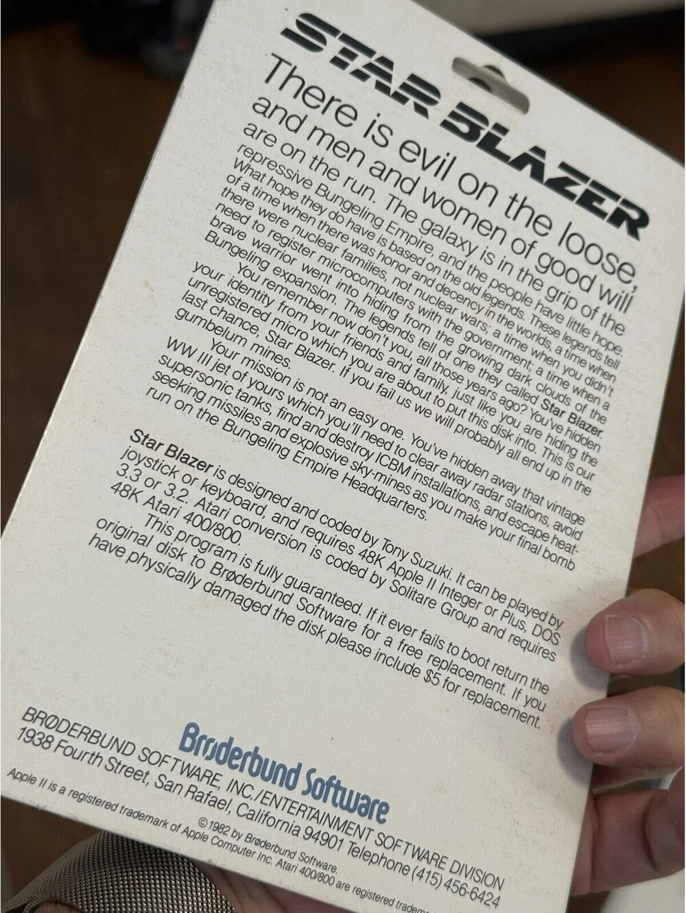 Star Blazer Broderbund Software Hi-Res Action Game for Apple II+ plus computers